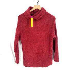 New Catherine Malandrino cowl neck boucle knit rust red sweater alpaca blend XS